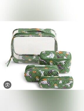 Vera Bradley 4 piece cosmetic bag set Dog Park